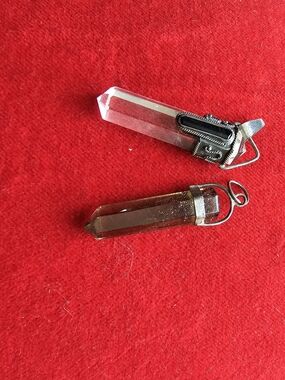 Smoky Quartz Point Pendant N/ Crystal Pendent W Amythst Stone